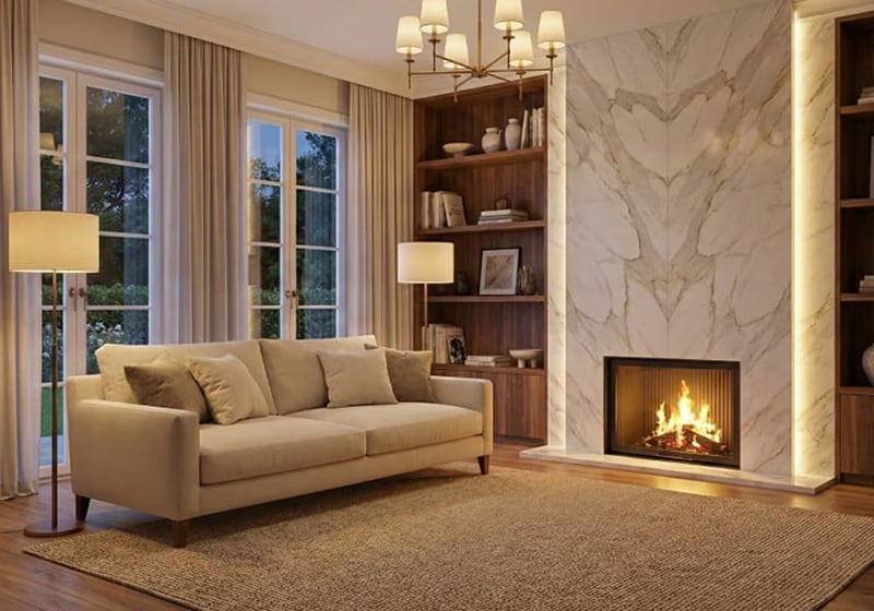 Calacatta Gold Supreme polished marble slab with white background and bold gold veining