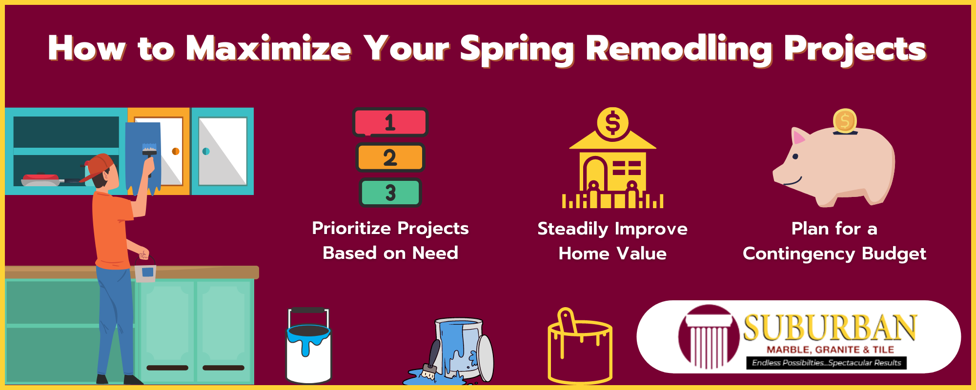 Infographic explaining how to improve spring remodeling projects/